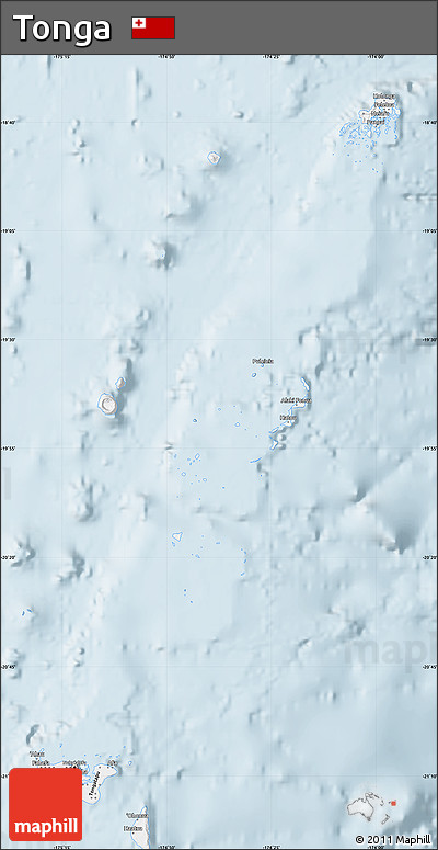 Gray Map of Tonga, single color outside