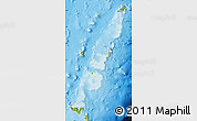 Physical Map of Tonga, political outside