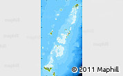 Physical Map of Tonga, single color outside, bathymetry sea