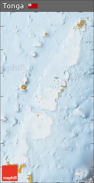 Political Map of Tonga, lighten