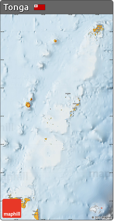 Political Map of Tonga, lighten
