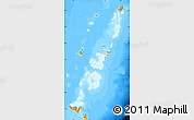 Political Map of Tonga, single color outside, bathymetry sea