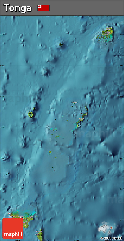 Satellite Map of Tonga, single color outside