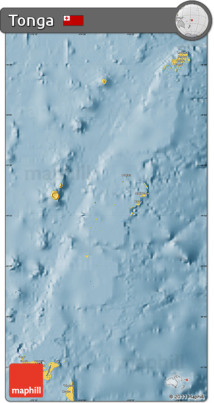 Savanna Style Map of Tonga, single color outside