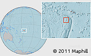 Gray Location Map of Niuas, hill shading