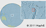 Savanna Style Location Map of Niuas, hill shading