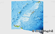 Physical Panoramic Map of Tonga, political shades outside