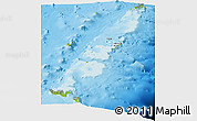 Physical Panoramic Map of Tonga, single color outside
