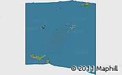 Satellite Panoramic Map of Tonga, desaturated, land only