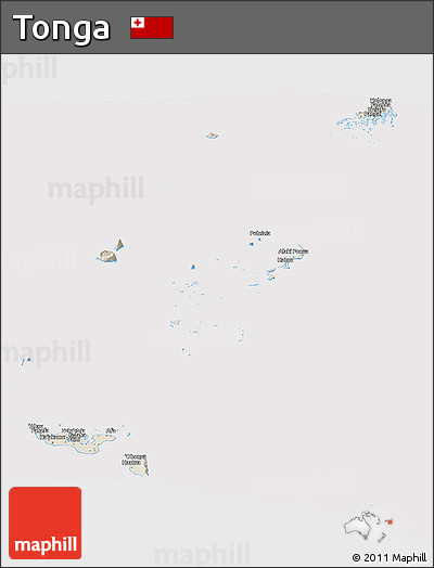 Shaded Relief Panoramic Map of Tonga, cropped outside