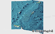 Shaded Relief Panoramic Map of Tonga, satellite outside