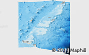 Shaded Relief Panoramic Map of Tonga, single color outside, bathymetry sea, shaded relief sea