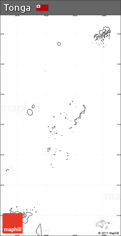 Blank Simple Map of Tonga, cropped outside, no labels