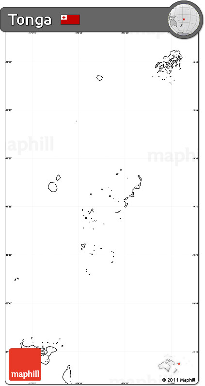 Blank Simple Map of Tonga, cropped outside, no labels