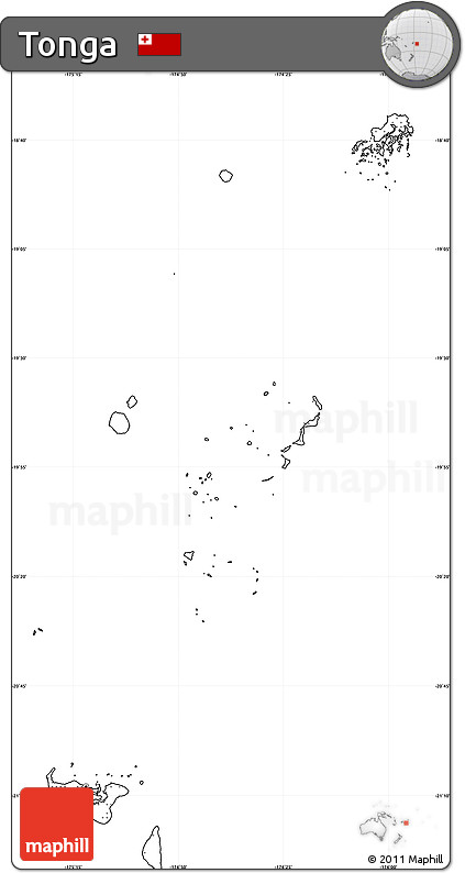 Blank Simple Map of Tonga, no labels