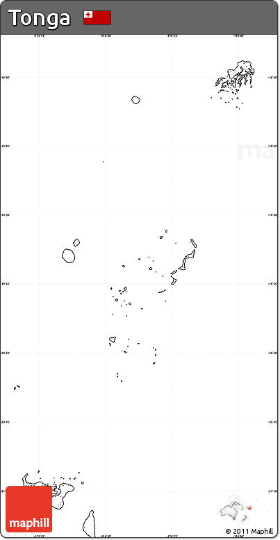 Blank Simple Map of Tonga, no labels