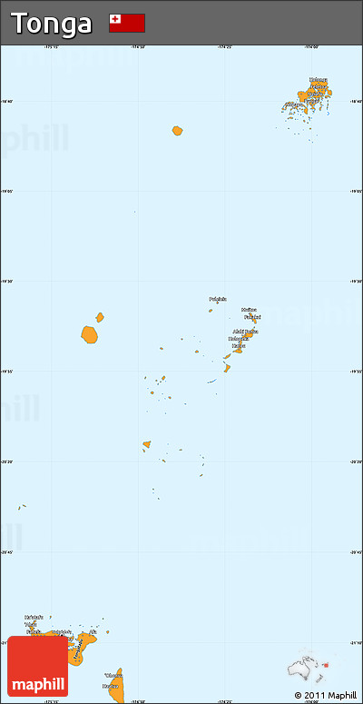 Political Shades Simple Map of Tonga