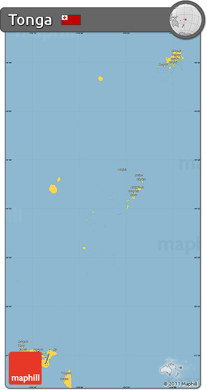 Savanna Style Simple Map of Tonga
