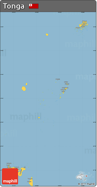 Savanna Style Simple Map of Tonga