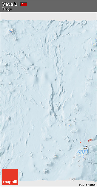 Classic Style 3D Map of Vava'u, single color outside