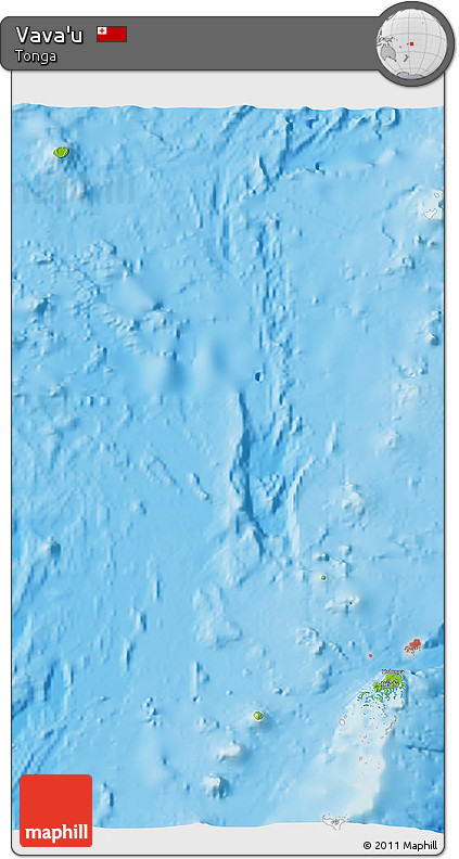 Physical 3D Map of Vava'u, single color outside