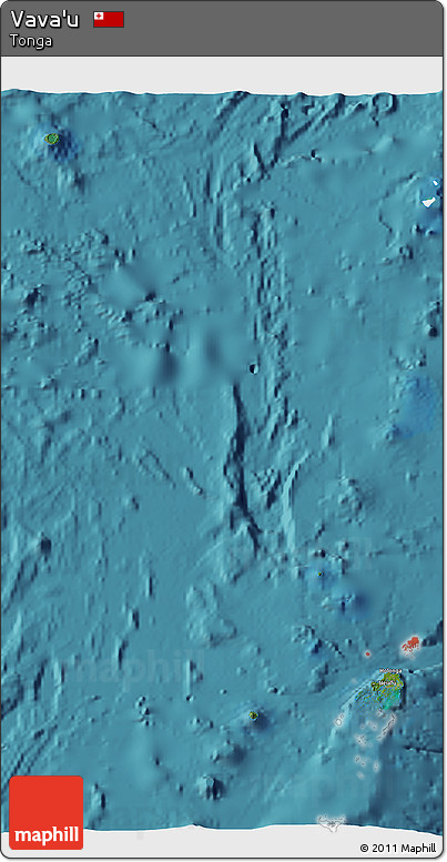 Satellite 3D Map of Vava'u, single color outside