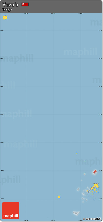 Savanna Style Simple Map of Vava'u, single color outside