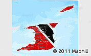 Flag 3D Map of Trinidad and Tobago, single color outside, bathymetry sea