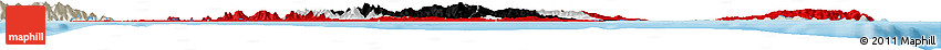 Flag Horizon Map of Trinidad and Tobago, shaded relief outside, bathymetry sea, flag centered