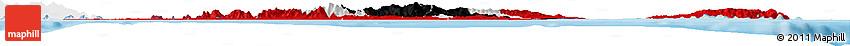 Flag Horizon Map of Trinidad and Tobago, single color outside, bathymetry sea, shaded relief sea