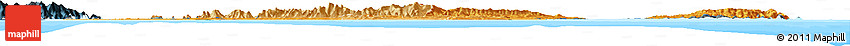 Political Shades Horizon Map of Trinidad and Tobago, darken, land only