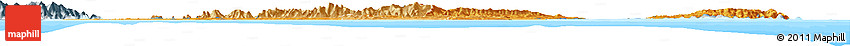 Political Shades Horizon Map of Trinidad and Tobago, semi-desaturated, land only