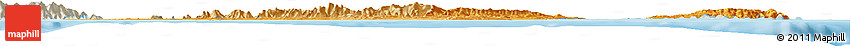 Political Shades Horizon Map of Trinidad and Tobago, shaded relief outside