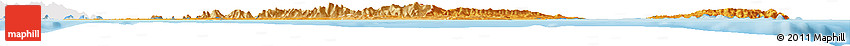 Political Shades Horizon Map of Trinidad and Tobago, single color outside, shaded relief sea