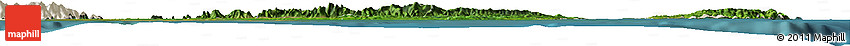 Satellite Horizon Map of Trinidad and Tobago, shaded relief outside, satellite sea
