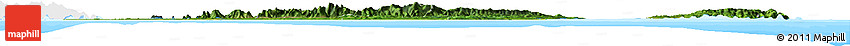 Satellite Horizon Map of Trinidad and Tobago, single color outside, bathymetry sea