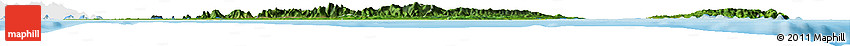 Satellite Horizon Map of Trinidad and Tobago, single color outside, bathymetry sea, shaded relief sea