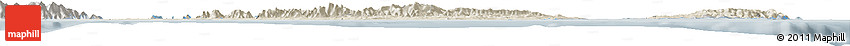 Shaded Relief Horizon Map of Trinidad and Tobago, semi-desaturated