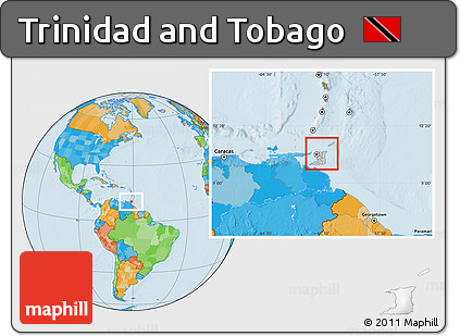 Gray Location Map of Trinidad and Tobago, political outside
