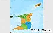 Political Map of Trinidad and Tobago, darken, land only
