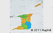 Political Map of Trinidad and Tobago, lighten, semi-desaturated