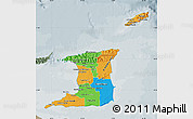 Political Map of Trinidad and Tobago, semi-desaturated