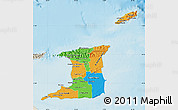 Political Map of Trinidad and Tobago, shaded relief outside