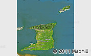 Satellite Map of Trinidad and Tobago, lighten, land only
