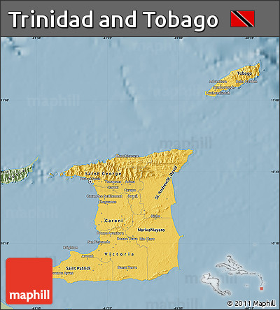 Savanna Style Map of Trinidad and Tobago