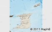 Shaded Relief Map of Trinidad and Tobago, darken, land only