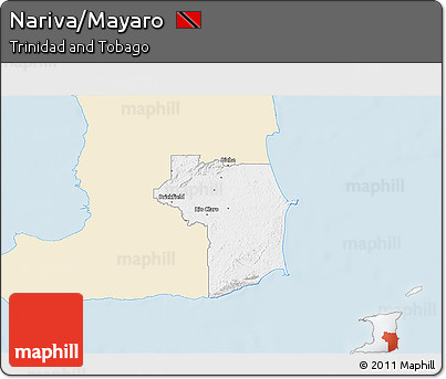 Classic Style 3D Map of Nariva/Mayaro, single color outside