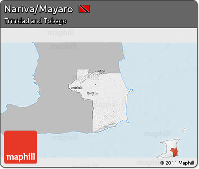 Gray 3D Map of Nariva/Mayaro, single color outside