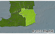 Physical 3D Map of Nariva/Mayaro, darken