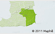 Physical 3D Map of Nariva/Mayaro, lighten